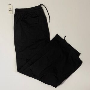 Black Men's Cargo Jogger Pants with Elastic Drawstring Waist